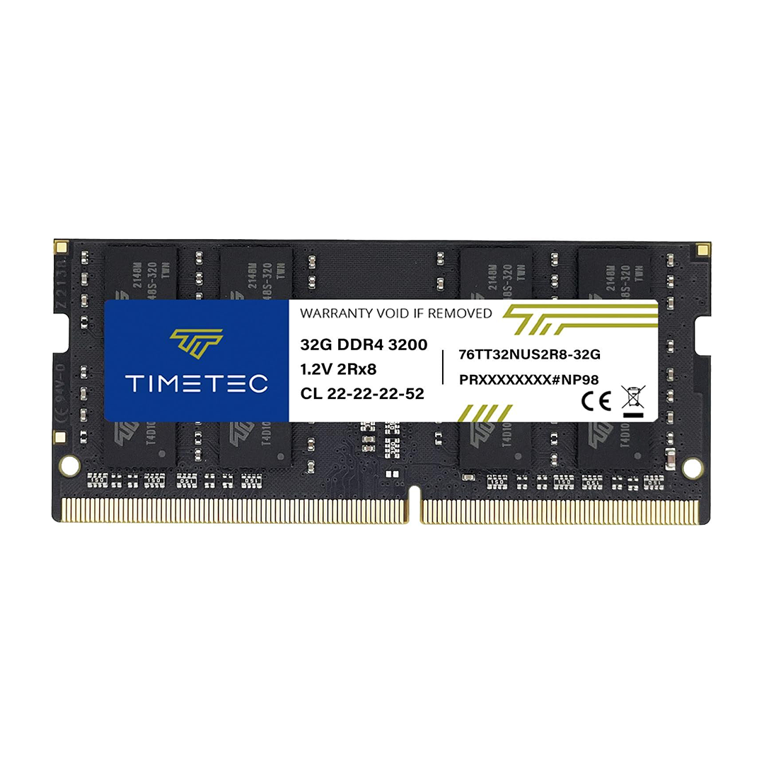 Timetec 32GB DDR4 3200MHz SODIMM Laptop RAM | 76TT32NUS2R8-32