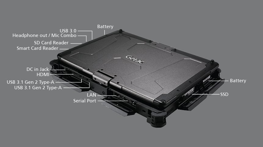 Getac V110G5, Intel Core i5 - 8265U, 11.6" FHD, Smart Card Reader, Windows 11 Pro. - Rugged Books Inc.