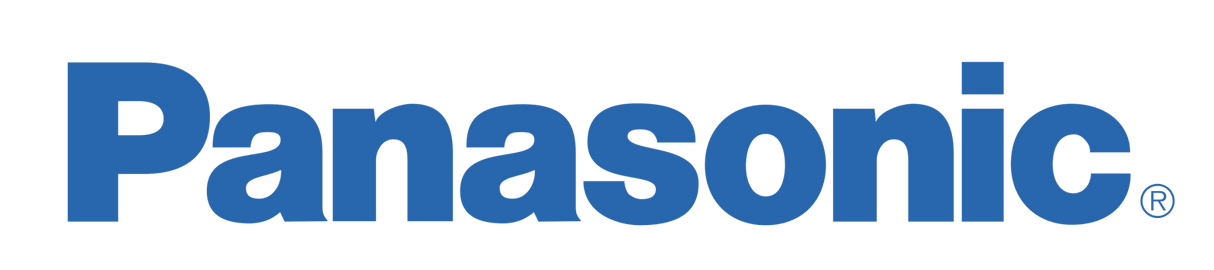 Panasonic logo in blue on a white background