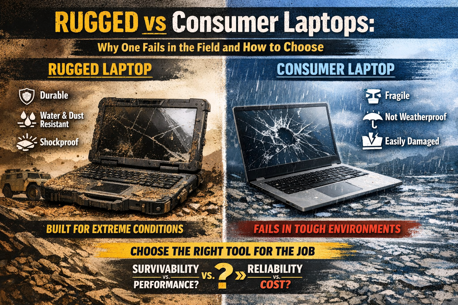 Rugged vs Consumer Laptops: Why One Fails in the Field and How to Choose