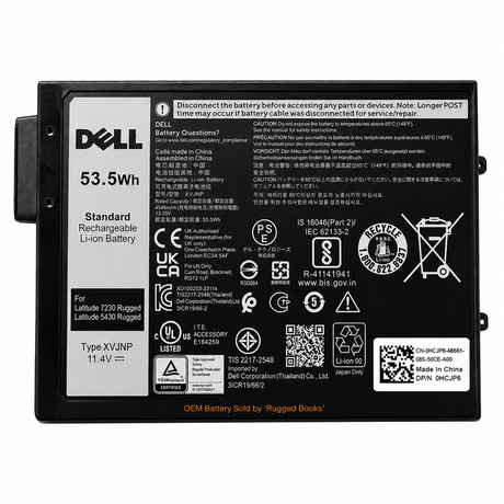 DELL Rugged - Battery, 11.4V, 53.3Whr (1 Pack) | Dell Part # 451-BCWQ - Rugged Books Inc.