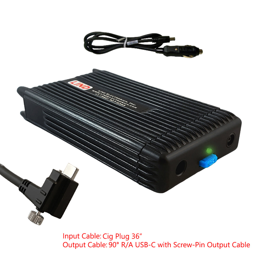 LIND DC-Autoadapter für USB-C-betriebene Geräte (einschließlich DELL Latitude 5430, 7330, 7230, 7030 Rugged-Modelle) | 100 W