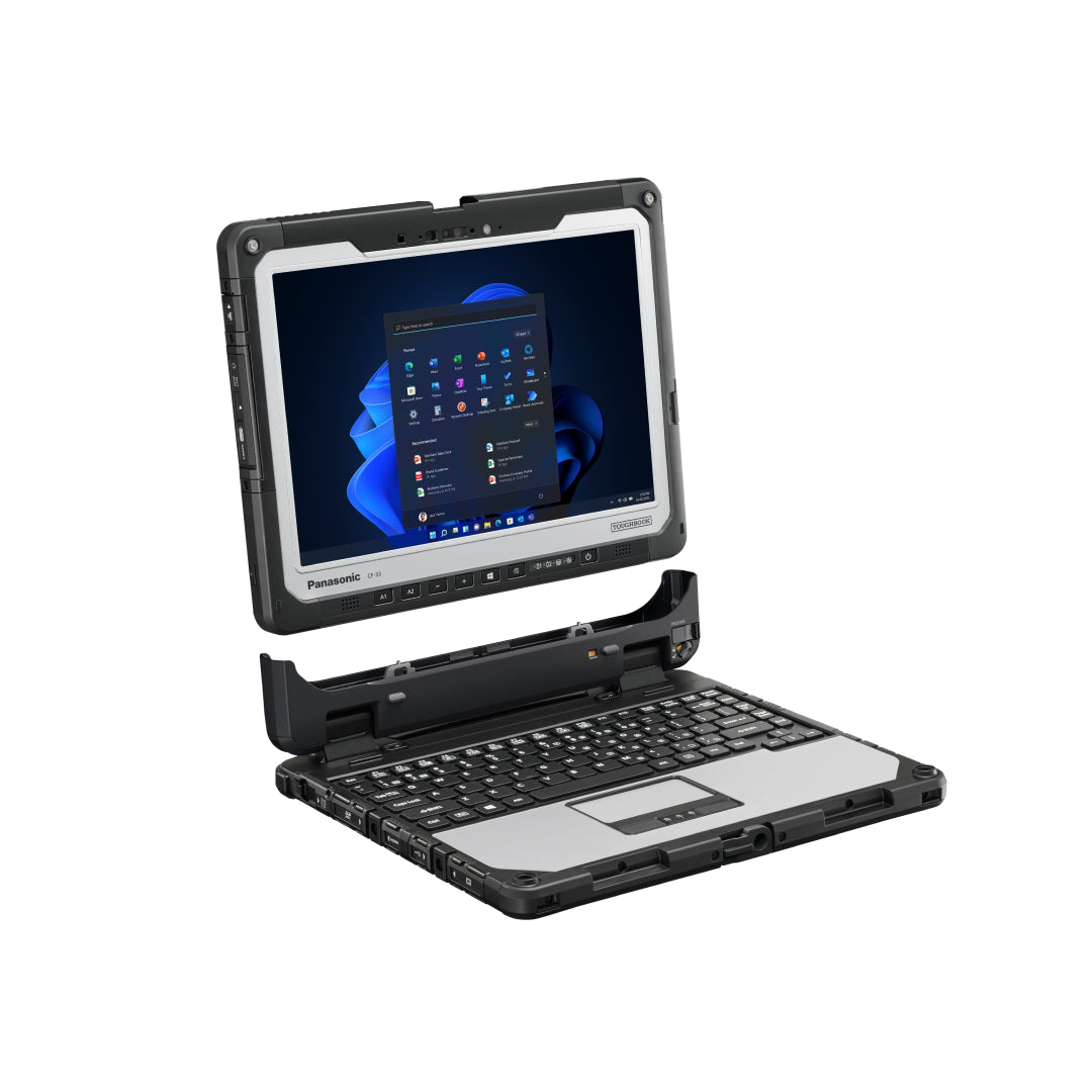 Toughbook 33, CF-33 MK2, CF-33RZ004VM mit 4G LTE und dGPS, Intel Core I5-10310U VPro, Infrarot-Webcam, Rückkamera, Premium-Tastatur mit Hintergrundbeleuchtung, Windows 11 Pro.