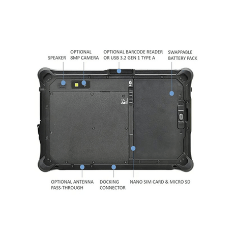 Durabook R8 intel Core i5-1230U, 8” HD, 8GB, 128GB, Windows 11 Pro.- Rugged Books Inc.