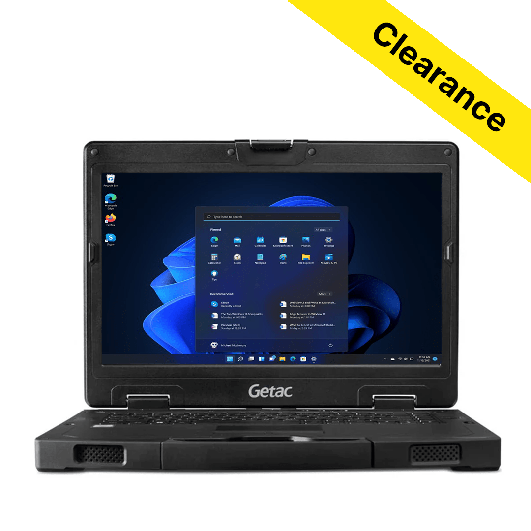 Getac S410, 14" HD Sunlight - Readable, Touch, Fingerprint Reader, 16GB, 512GB SSD, Windows 11 Pro. - Rugged Books Inc.