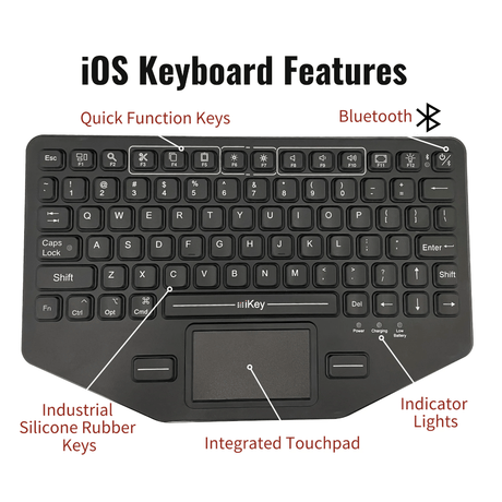 iKey BT - 79 - TP - IOS - SLIM, iOS Bluetooth Keyboard - Rugged Books Inc.