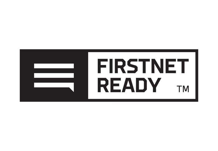 A black and white FIRSTNET READY TM logo on a plain white background.
