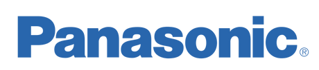 Panasonic logo in blue on a white background