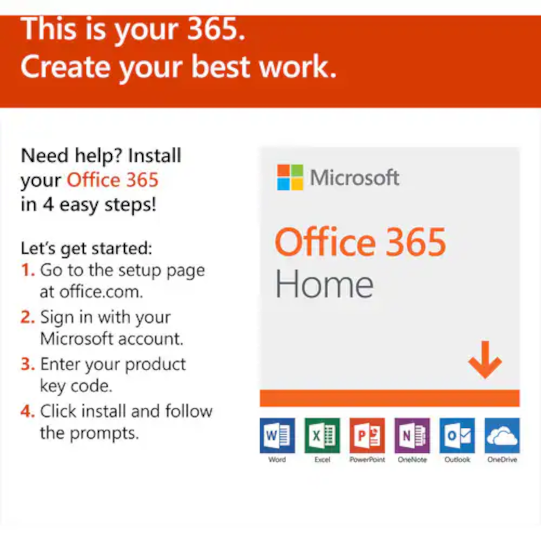 Microsoft Office 365 Home - Subscription License - Up to 6 User, Up to 6 PC/Mac - 1 Year - Available via Electronic - PC, Intel-based Mac