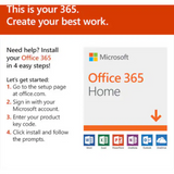 Microsoft Office 365 Home - Subscription License - Up to 6 User, Up to 6 PC/Mac - 1 Year - Available via Electronic - PC, Intel-based Mac