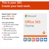 Microsoft Office 365 Home - Subscription License - Up to 6 User, Up to 6 PC/Mac - 1 Year - Available via Electronic - PC, Intel - based Mac - Rugged Books Inc.