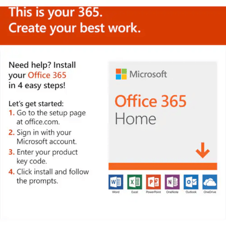 Microsoft Office 365 Home - Subscription License - Up to 6 User, Up to 6 PC/Mac - 1 Year - Available via Electronic - PC, Intel - based Mac - Rugged Books Inc.