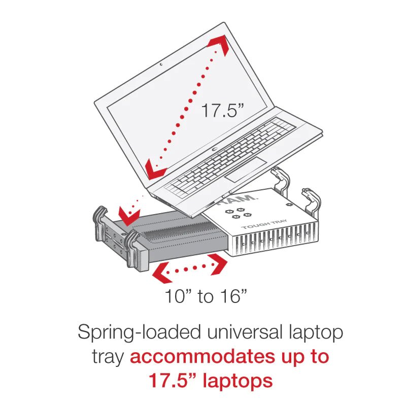 RAM Tough - Tray Spring Loaded Laptop Holder | RAM - 234 - 3 - Rugged Books Inc.